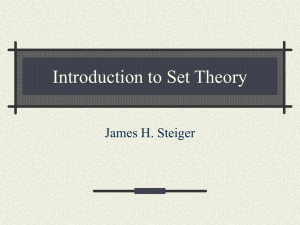 Introduction to Set Theory James H. Steiger