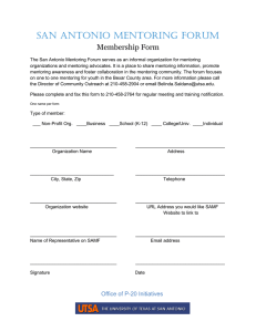 San Antonio Mentoring Forum Membership Form