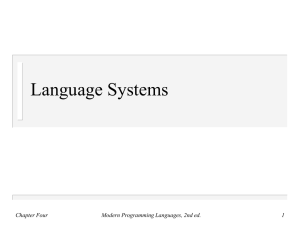 Language Systems Chapter Four Modern Programming Languages, 2nd ed. 1