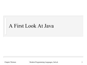 A First Look At Java Chapter Thirteen Modern Programming Languages, 2nd ed. 1