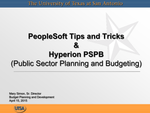 PeopleSoft Tips and Tricks &amp; Hyperion PSPB (Public Sector Planning and Budgeting)