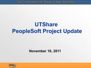 UTShare PeopleSoft Project Update November 16, 2011