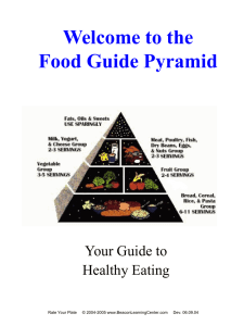 Welcome to the Food Guide Pyramid Your Guide to Healthy Eating