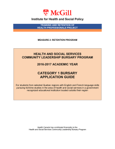 Institute for Health and Social Policy HEALTH AND SOCIAL SERVICES
