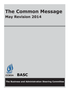 The Common Message  BASC May Revision 2014