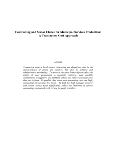 Contracting and Sector Choice for Municipal Services Production: