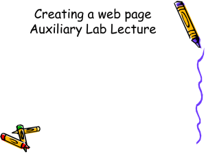 Creating a web page Auxiliary Lab Lecture