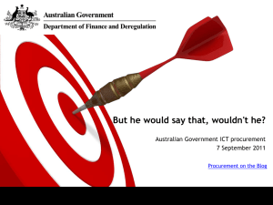 But he would say that, wouldn't he? Australian Government ICT procurement