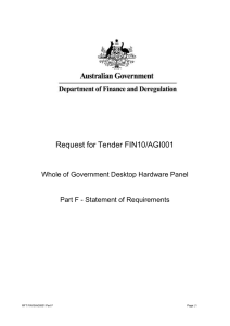 Request for Tender FIN10/AGI001  Whole of Government Desktop Hardware Panel