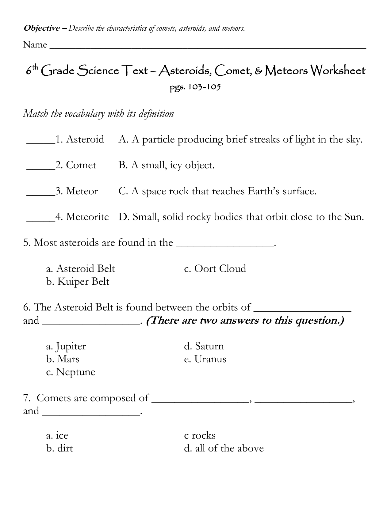 worksheet. Sixth Grade Science Worksheets. Worksheet Fun Worksheet