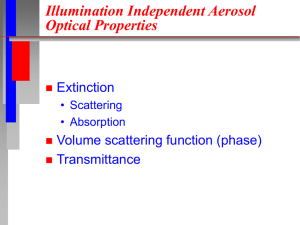 Illumination Independent Aerosol Optical Properties Extinction Volume scattering function (phase)