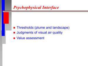 Psychophysical Interface Thresholds (plume and landscape) Judgments of visual air quality Value assessment