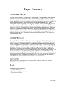 Project Summary  Intellectual Merits