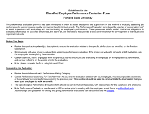 Classified Employee Performance Evaluation Form Portland State University  Guidelines for the