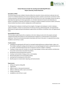 Human Resources Center for Learning and Leadership/HR Intern