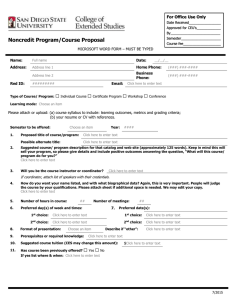 Noncredit Program/Course Proposal  MICROSOFT WORD FORM – MUST BE TYPED Name: