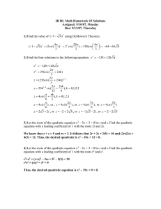 IB HL Math Homework #3 Solutions Assigned: 9/10/07, Monday Due: 9/13/07, Thursday