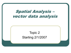 Spatial Analysis – vector data analysis Topic 2 Starting 2/1/2007
