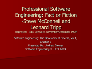 Professional Software Engineering: Fact or Fiction -Steve McConnell and Leonard Tripp