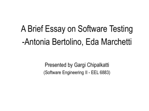 A Brief Essay on Software Testing -Antonia Bertolino, Eda Marchetti