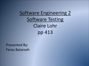 Software Engineering 2 Software Testing Claire Lohr pp 413