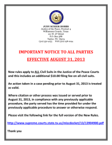 IMPORTANT NOTICE TO ALL PARTIES EFFECTIVE AUGUST 31, 2013