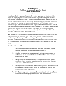 Baylor University Task Force on Academic Program Enrollment Purpose and Membership 2013-14