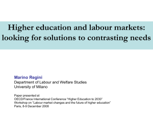 Higher education and labour markets: looking for solutions to contrasting needs