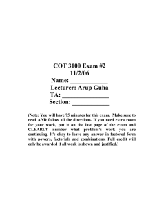 COT 3100 Exam #2 11/2/06 Name: ____________
