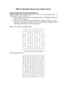 BHCSI Algorithms Homework: Sudoku Solver