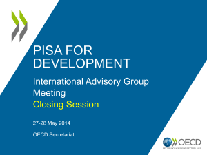 PISA FOR DEVELOPMENT International Advisory Group Meeting
