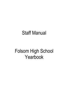 Staff Manual Folsom High School Yearbook