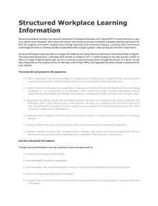 Structured Workplace Learning Information