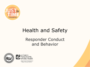 Health and Safety Responder Conduct and Behavior