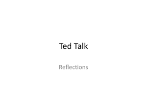 Ted Talk Reflections