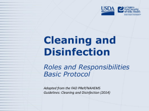 Cleaning and Disinfection Roles and Responsibilities Basic Protocol