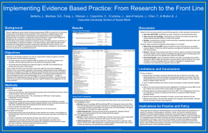 Implementing Evidence Based Practice: From Research to the Front Line