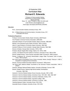 Richard E. Edwards Curriculum Vitae 29 September 2009