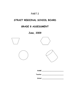 PART 2  STRAIT REGIONAL SCHOOL BOARD GRADE 8 ASSESSMENT