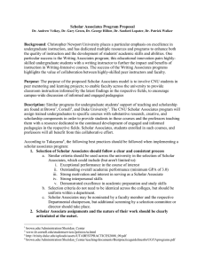 Scholar Associates Program Proposal  Background