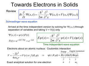 Towards Electrons in Solids  ) ,