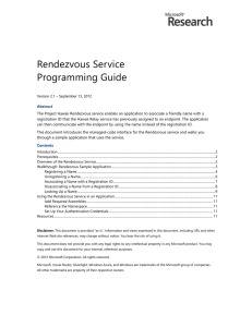 Rendezvous Service Programming Guide