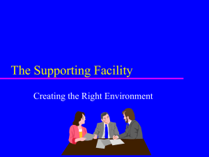 The Supporting Facility Creating the Right Environment