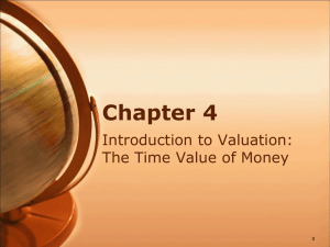 Chapter 4 Introduction to Valuation: The Time Value of Money 0