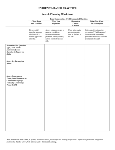 EVIDENCE-BASED PRACTICE  Search Planning Worksheet