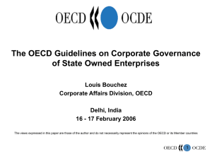 The OECD Guidelines on Corporate Governance of State Owned Enterprises Louis Bouchez