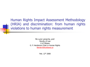 Human Rights Impact Assessment Methodology (HRIA) and discrimination: from human rights