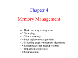 Memory Management Chapter 4