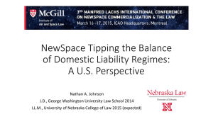 NewSpace Tipping the Balance of Domestic Liability Regimes: A U.S. Perspective