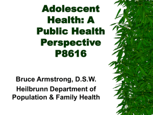 Adolescent Health: A Public Health Perspective